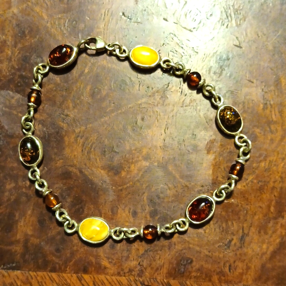 Amber sterling silver Bracelet